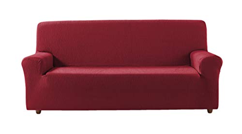 Zebra Textil Elastische Sofa-Husse Beta Größe 2 Sitzer (Von 140 bis 170 cm), Farbe Rot (Mehrere Farben verfügbar) von Estoralis