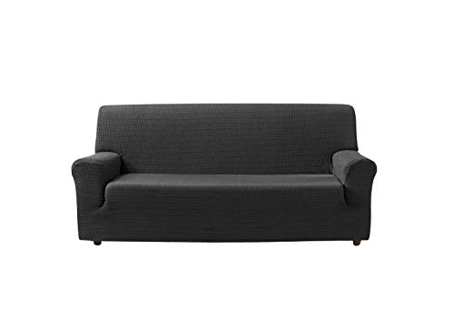 Zebra Textil Vega - Elastische Sofa-Husse, Größe 2 Sitzer (Von 140 bis 170 cm), Farbe Grau von Zebra Technologies