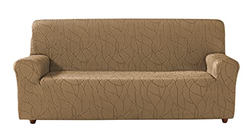 Zebra Textil Alexia Stretch Sofabezug für Sofa 3-Sitzer, (Sofagröße: 170-210cm) Farbe Beige von Zebra Textil