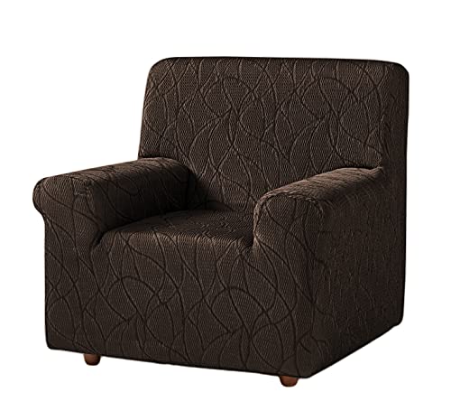 Zebra Textil Estoralis Alexia - Stretch Sofabezug für Sofa 1-Sitzer, (Sofagröße: 70-110cm) Farbe Braun von Zebra Textil