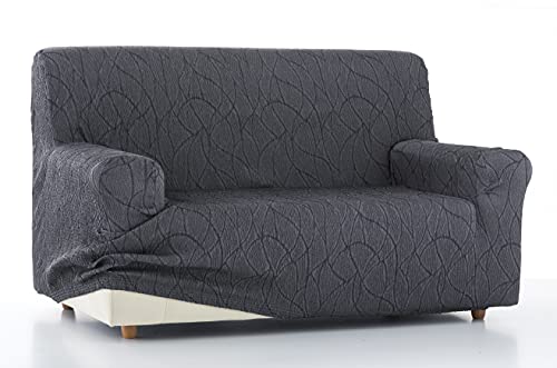 Zebra Textil Estoralis Alexia Stretch Sofabezug für Sofa 2-Sitzer, (Sofagröße: 120-170cm) Farbe Grau von Zebra Textil