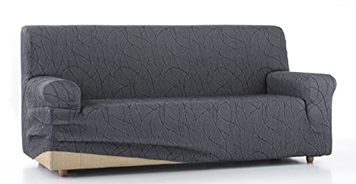 Zebra Textil Estoralis Alexia Stretch Sofabezug für Sofa 3-Sitzer, (Sofagröße: 180-230cm) Farbe Grau von Zebra Textil