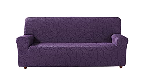 Zebra Textil Estoralis Alexia Stretch Sofabezug für Sofa 3-Sitzer, (Sofagröße: 180-230cm) Farbe Violett von Zebra Textil
