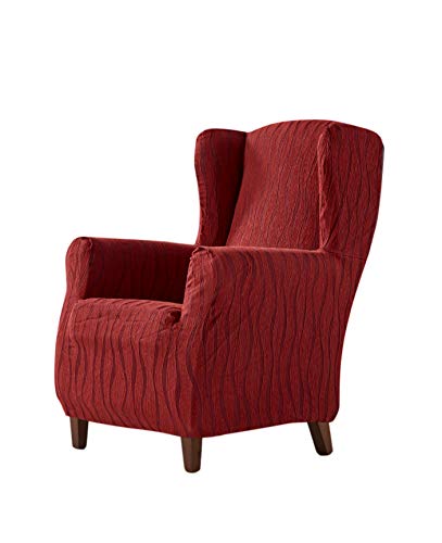 Zebra Textil Andromeda - Elastische Husse für Ohrensessel Größe 1 Sitzer (Standard), Farbe Rot (Mehrere Farben verfügbar), 18489, Ohrensessel 1 Sitzer von Zebra Textil