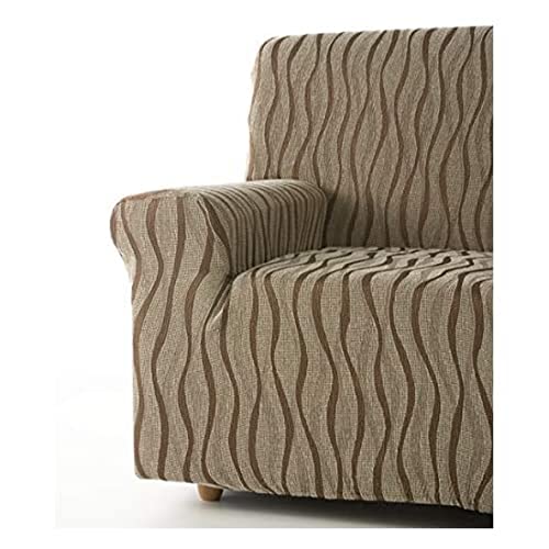 Zebra Textil Andros - Elastische Sofa-Husse, Größe 1 Sitzer (Von 70 bis 110 cm), Farbe Braun von Zebra Textil