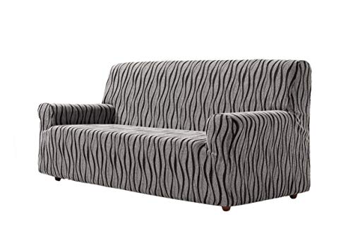 Zebra Textil Andros - Elastische Sofa-Husse, Größe 4 Sitzer (Von 210 bis 230 cm), Farbe Grau von Zebra Textil
