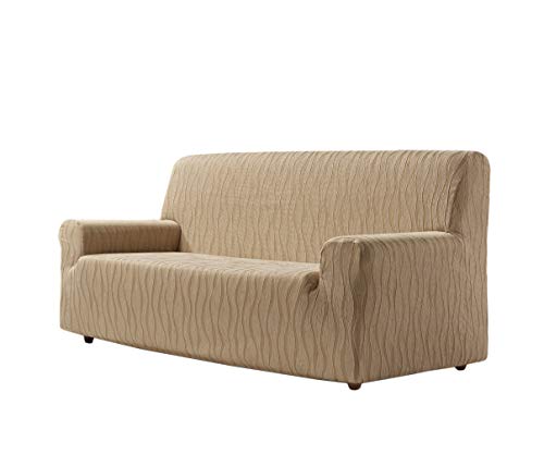 Zebra Textil Andros - Elastische Sofa-Husse, Größe 4 Sitzer (Von 210 bis 230 cm), Farbe Natürlich von Zebra Textil