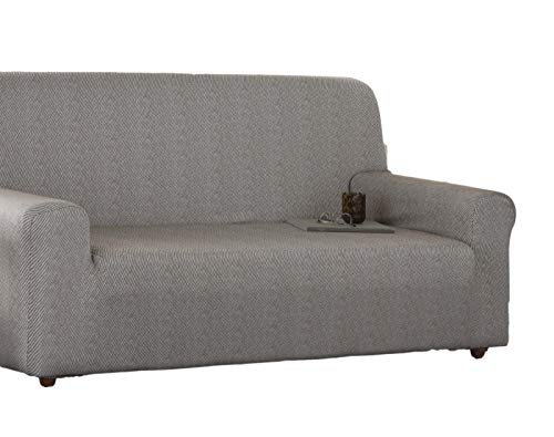 Zebra Textil Estoralis ALBI - Stretch Sofabezug für Sofa 2-Sitzer, (Sofagröße: 120-170cm) Farbe Beige von Estoralis