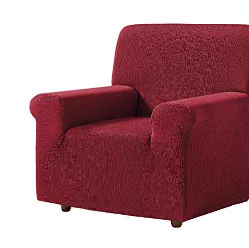 Zebra Textil Elastische Sofa-Husse Beta Größe 1 Sitzer (Von 70 bis 100 cm), Farbe Rot (Mehrere Farben verfügbar) von Estoralis