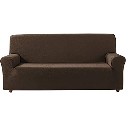 Zebra Textil Elastische Sofa-Husse Beta Größe 4 Sitzer (Von 210 bis 240 cm), Farbe Braun (Mehrere Farben verfügbar) von Estoralis