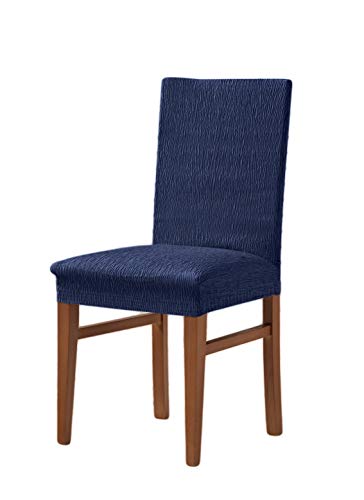 Zebra Textil Elastische Stuhl-Husse mit Rückenlehne - Beta, Farbe Blau, Größe Standard, (mehrere Farben verfügbar) von Estoralis