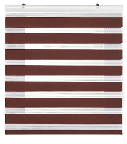 Zebra Textil SANSA Doppelrollo mit dekorativer Kassette, Braun, 125 x 250 cm von Zebra Textil