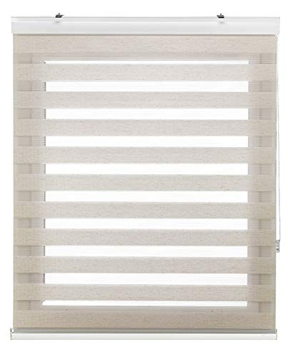 Zebra Textil SANSA Doppelrollo mit dekorativer Kassette, Ekrü, 170 x 250 cm von Zebra Textil
