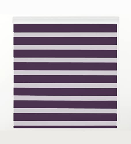 Zebra Textil SANSA Doppelrollo mit dekorativer Kassette, Polyester, Violett, 105 x 250 cm von Estoralis