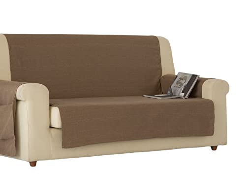 Estoralis | BERET | Sofabezug im modernen Design | Strapazierfähiger Jacquard-Stoff | Farbe - Beige | Für Sessel oder Relax 1-Sitzer | Stoffgröße 55 x 220 cm Schutz für alle Arten von Sofas von Zebra Textil