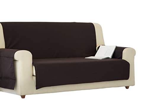 Estoralis Beret - Sofa Überwürfe Sofa Schutz Abdeckung Abnutzung und Riss schützen. Wendbar bequem praktisch beständig. Einfache Montage. Hohe Qualität. (Farbe Braun, 1 Sitzer) von Zebra Technologies