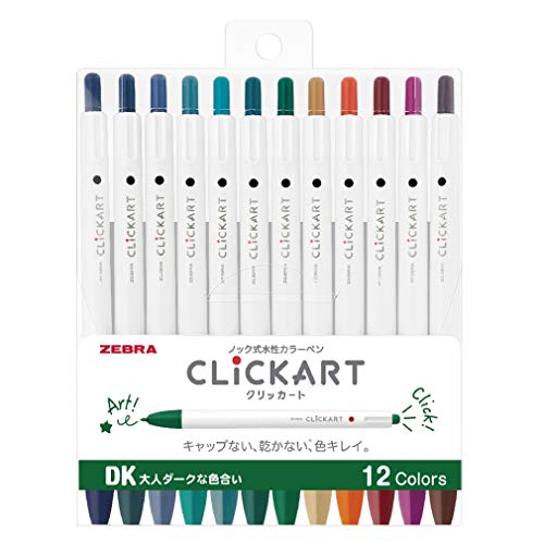 Zebra Clickart Wyss22-12Cdk Marker auf Wasserbasis, Calm Dark, 12 Farben von Zebra Technologies