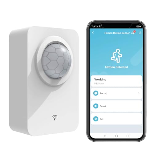 Smart Bewegungssensor, WiFi Infrarot PIR Bewegungssensor mit Abnehmbarer Halterung, kabelloser Bewegungsmelder mit Batterie & USB Kabel doppelte Stromversorgung, App Fernüberwachung kompatibel Alexa von Zecamin