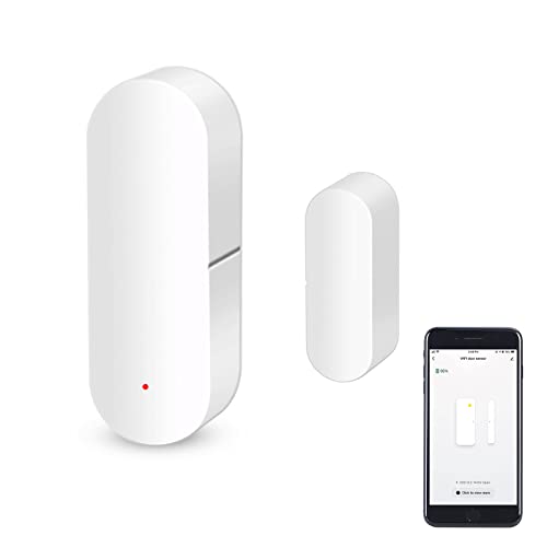 WiFi Türsensor, Intelligenter Fensterkontaktsensor, Drahtloser Fenstertürsensor Alarm, kompatibel mit Alexa und Google Assistant, kein Hub erforderlich, 1 Pack von Zecamin