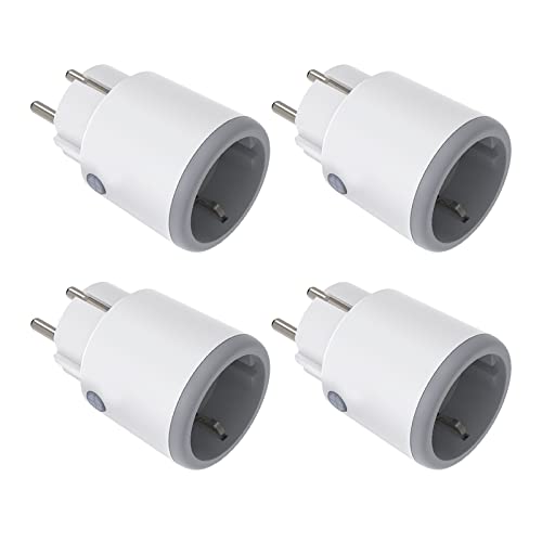 ZigBee Alexa Steckdose, 16A Smart Steckdose mit Strommessung, 3680W Smarte Steckdose mit Fernbedienung/Sprachsteuerung, Smart Plug Programmierbare mit Timerfunktion Kompatibel Alexa Google Home 4 Pack von Zecamin