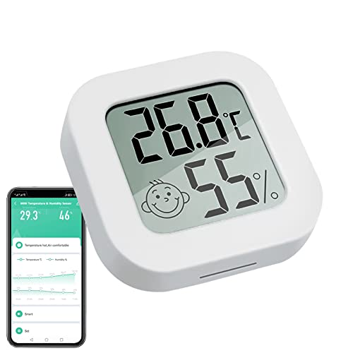 ZigBee Innenthermometer Mini, Digitales Luftfeuchtigkeitsmessgerät, Hygrometer, Raumthermometer, Hochgenauer Temperatur Luftfeuchtigkeitssensor für Zuhause, tragbares Thermometer für Zuhause 1 Pack von Zecamin