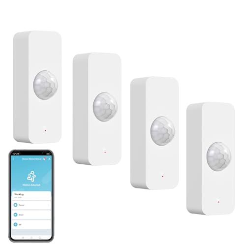 ZigBee Smart Bewegungssensor, intelligenter Bewegungsmelder für die Heimsicherheit, drahtloser Bewegungssensor mit Fernüberwachungs App, Sprachbefehl kompatibel mit Alexa. ZigBee Hub Required. 4 Pack von Zecamin