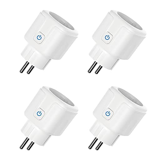 ZigBee Smart Steckdose 16A, 3680W Alexa Steckdose mit Fernbedienung/Sprachsteuerung, Intelligente Steckdose misst den Stromverbrauch, Steckdose Kompatibel mit Alexa&Google Home. Hub Required. 4 Pack von Zecamin