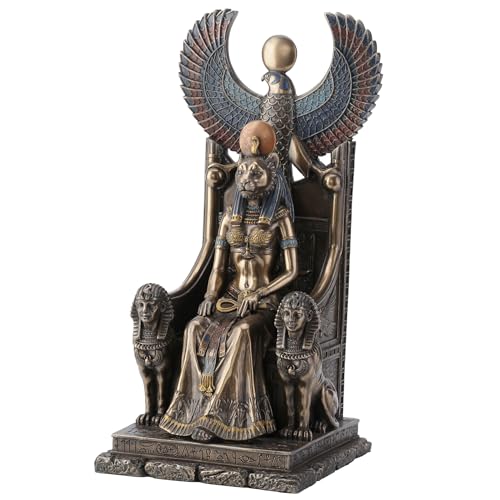 Antike Ägyptische Göttin der Heilung Sachmet sitzend auf Thron Statue von Veronese