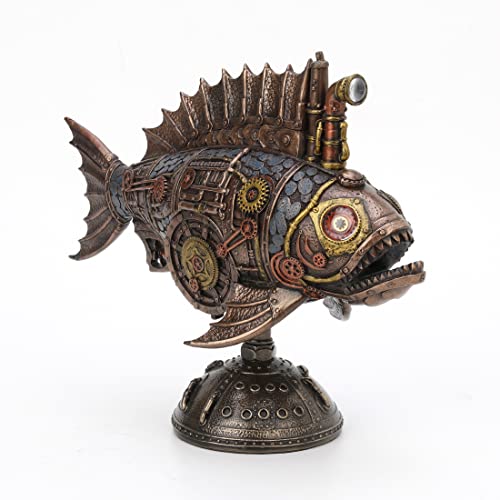 Steampunk U-Boot Laterne Fisch melanocetus Supero Duo kalt gegossen Bronze von Zeckos