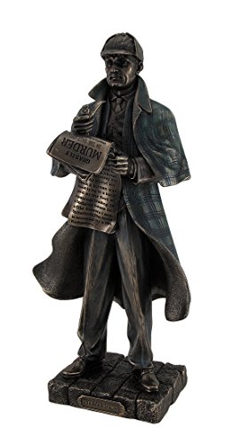 Zeckos Veronese Design Detektiv Sherlock Holmes Metallic-Bronzestatue von Zeckos