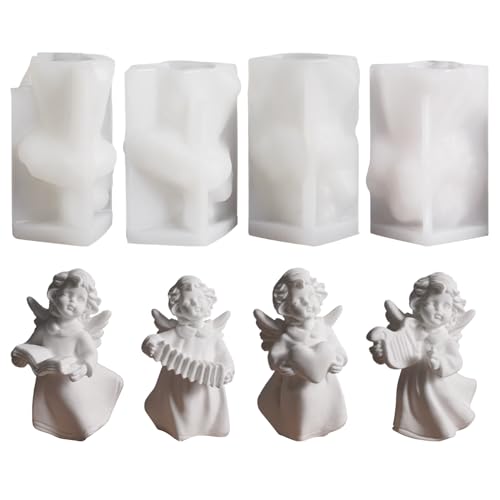 Silikonformen Gießformen Engel, Silikonform Weihnachten Engel Kerzenformen zum Gießen, Gießformen Silikon Weihnachten, DIY Weihnachten Kerzen Formen Silikon für Duftkerze Handgefertigte Seife (4PCS) Silikonformen Gießformen Engel, Silikonform Weihnachten Engel Kerzenformen zum Gießen, Gießformen Silikon Weihnachten, DIY Weihnachten Kerzen Formen Silikon für Duftkerze Handgefertigte Seife (4PCS) von Zecnaud
