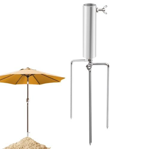 Zecnaud Schirmständer Erdspieß 47cm Sonnenschirm Halter Rostfreier Stahl für Strand Garten Camping - Stabiler Erdspieß Design mit 790/910g Leichtgewicht (B) von Zecnaud