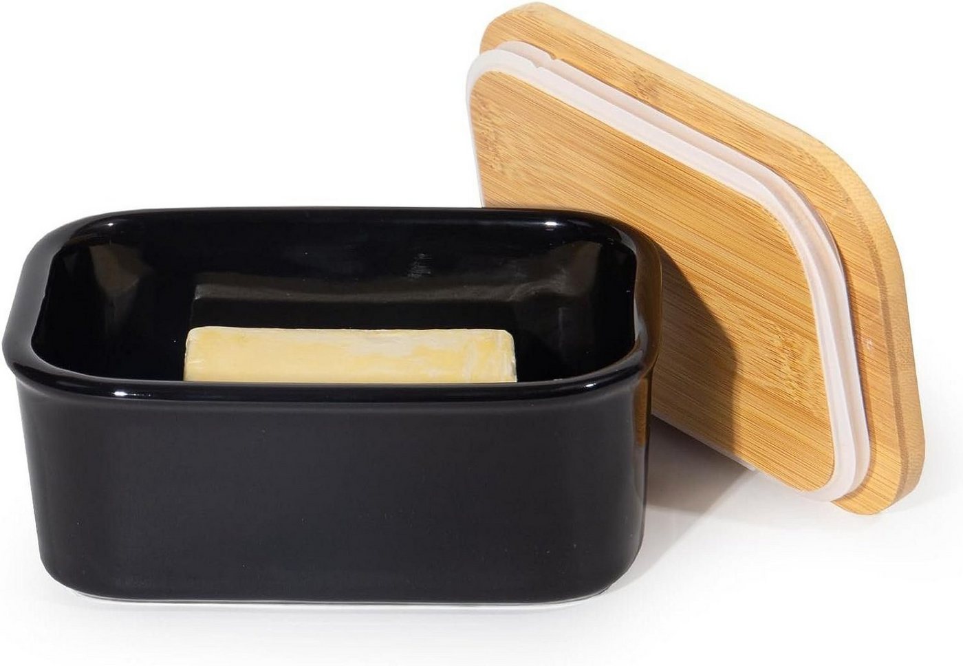 Zedelmaier Butterdose Butterglocke aus Keramik,Butterschale Porzellan für Butter(250g), (HYH005), Butterdose Keramik y Deckel Holz von Zedelmaier