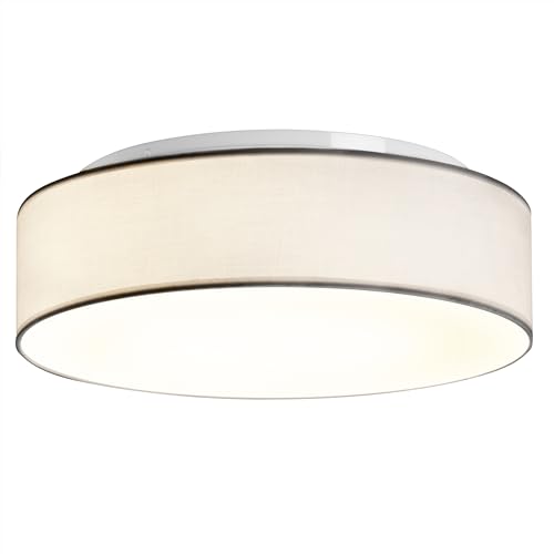 Zedelmaier Deckenlampe Stoff Rund 38cm E27x2 max.40W Deckenleuchte Weiß Stoffschirm Wohnzimmer Schlafzimmer Küche Flur Kinderzimmer Lampe Decke Lampenschirm Zedelmaier Deckenlampe Stoff Rund 38cm E27x2 max.40W Deckenleuchte Weiß Stoffschirm Wohnzimmer Schlafzimmer Küche Flur Kinderzimmer Lampe Decke Lampenschirm von Zedelmaier