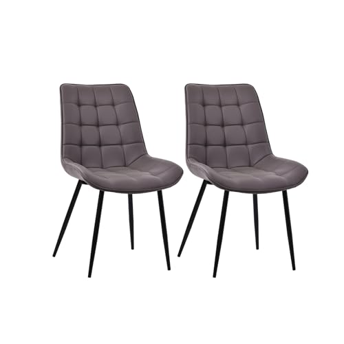 Zedelmaier Esszimmerstühle Stühle 2er Set Esstisch Stühle Küchenstühle Essstühle Esszimmer Stuhl Polsterstuhl mit Rückenlehne Metallbeine für Esszimmer Wohnzimmer Küche (Taupe-Kunstleder, Extra breit) von Zedelmaier