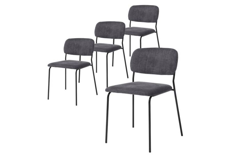 Zedelmaier Esszimmerstuhl stühle 4er Set, Stuhl esszimmer, esstisch stühle, Küchenstühle (4er Set), modernes Industriedesign, Metallbeine, belastbar bis 120 kg von Zedelmaier
