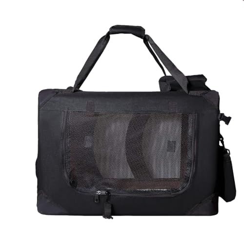 Zedelmaier Faltbare Hundebox | Transportbox für Hund & Katze | Hundebox Auto | Faltbarer Hundekäfig für Unterwegs & Zuhause (M - 39.5 x61 x38 cm, Schwarz) von Zedelmaier