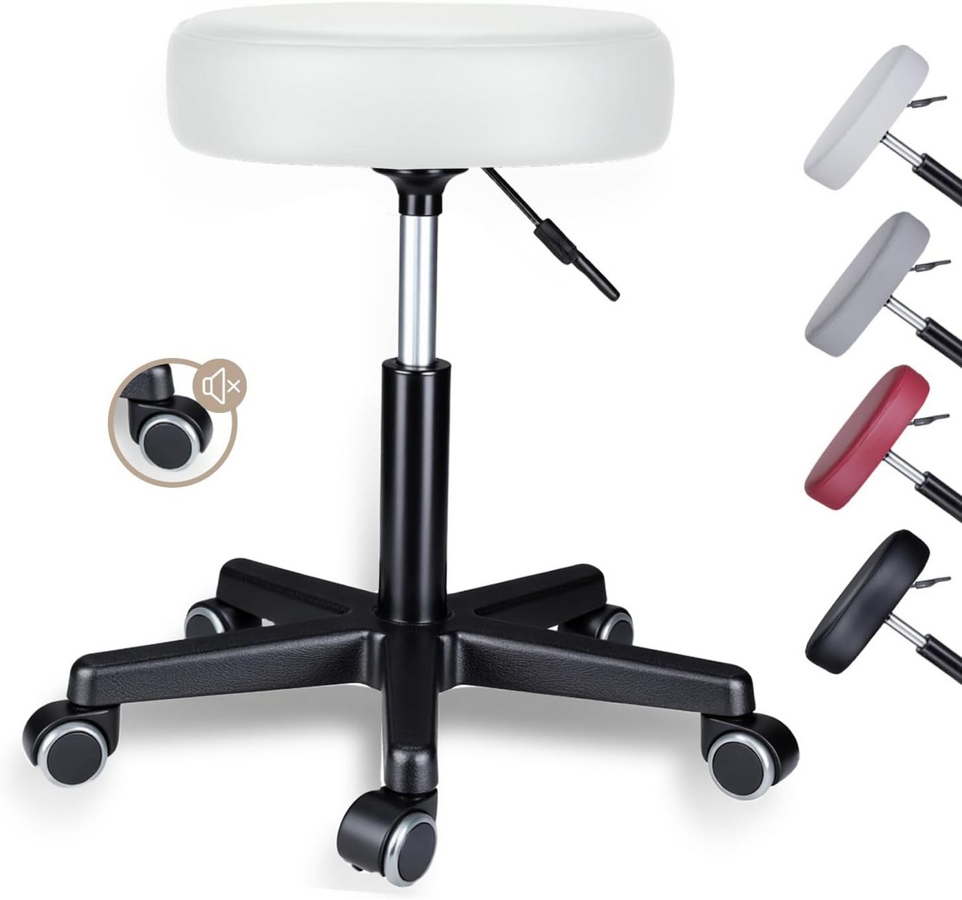 Zedelmaier Hocker Drehhocker Bürohocker Barhocker Arbeitshocker Polsterung, 46-60cm Höhenverstellbarer, 360°drehbar mit 5 Rollen Zedelmaier Hocker Drehhocker Bürohocker Barhocker Arbeitshocker Polsterung, 46-60cm Höhenverstellbarer, 360°drehbar mit 5 Rollen von Zedelmaier