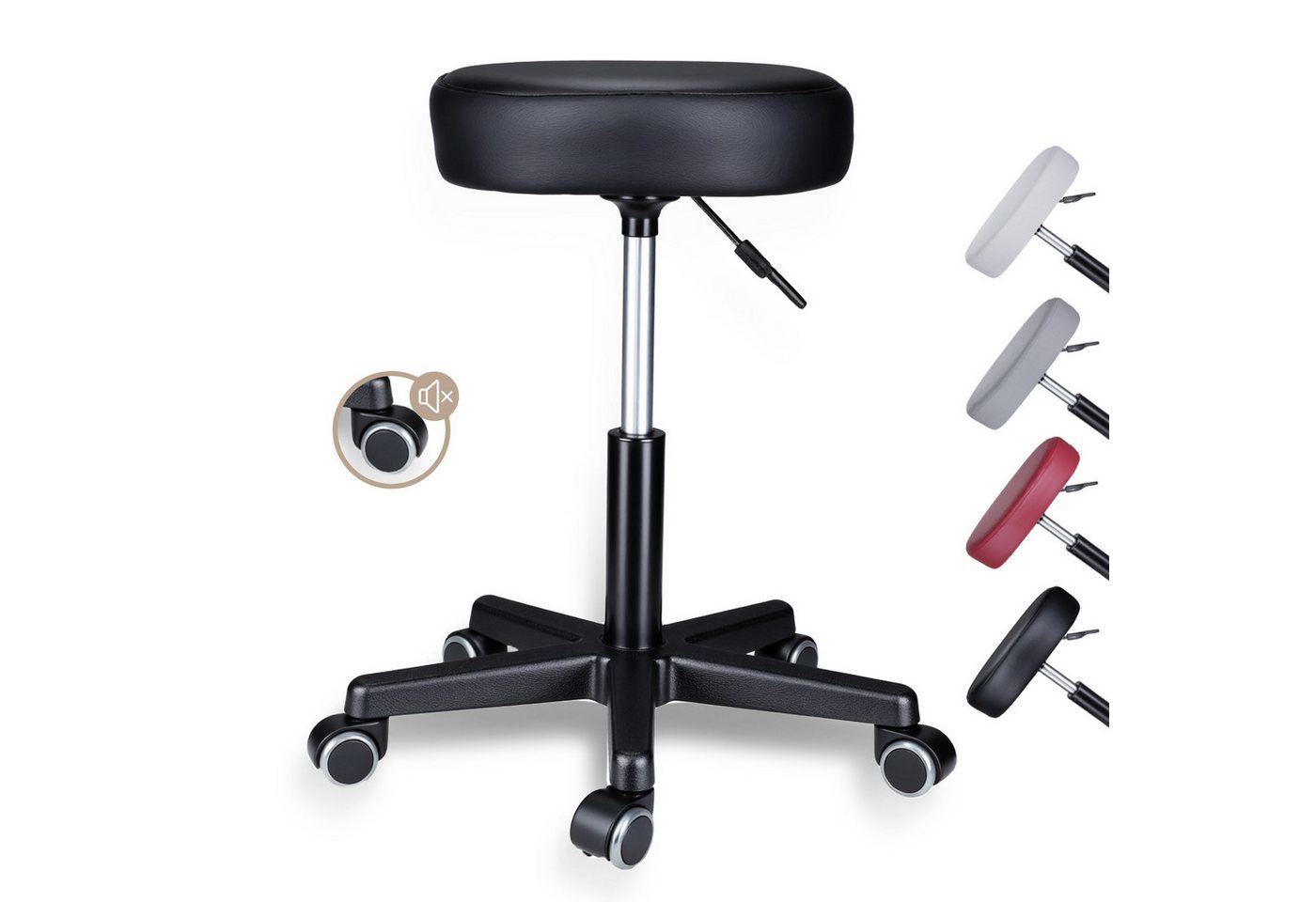 Zedelmaier Hocker Drehhocker Bürohocker Barhocker Arbeitshocker Polsterung, 46-60cm Höhenverstellbarer, 360°drehbar mit 5 Rollen Zedelmaier Hocker Drehhocker Bürohocker Barhocker Arbeitshocker Polsterung, 46-60cm Höhenverstellbarer, 360°drehbar mit 5 Rollen von Zedelmaier