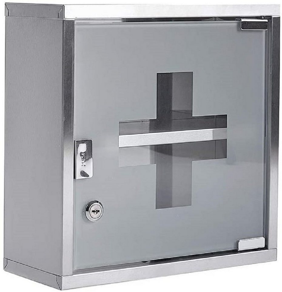 Zedelmaier Medizinschrank Abschließbarer Medizinschrank aus Edelstahl,Medikamentenschrank (YX2001) Magnetverschluss, Kindersicher, abschließbar mit 2 Enden von Zedelmaier