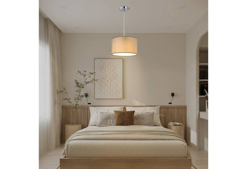 Zedelmaier Pendelleuchte Deckenleuchte hängend mit Stoff Lampenschirm E27 x 1/max. 40 W, Deckenlampe Hängend mit Stoff lampenschirm von Zedelmaier