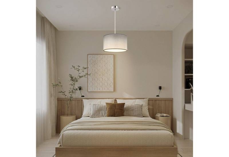 Zedelmaier Pendelleuchte Deckenleuchte hängend mit Stoff Lampenschirm E27 x 1/max. 40 W, Rattan Boho-Design Zedelmaier Pendelleuchte Deckenleuchte hängend mit Stoff Lampenschirm E27 x 1/max. 40 W, Rattan Boho-Design von Zedelmaier