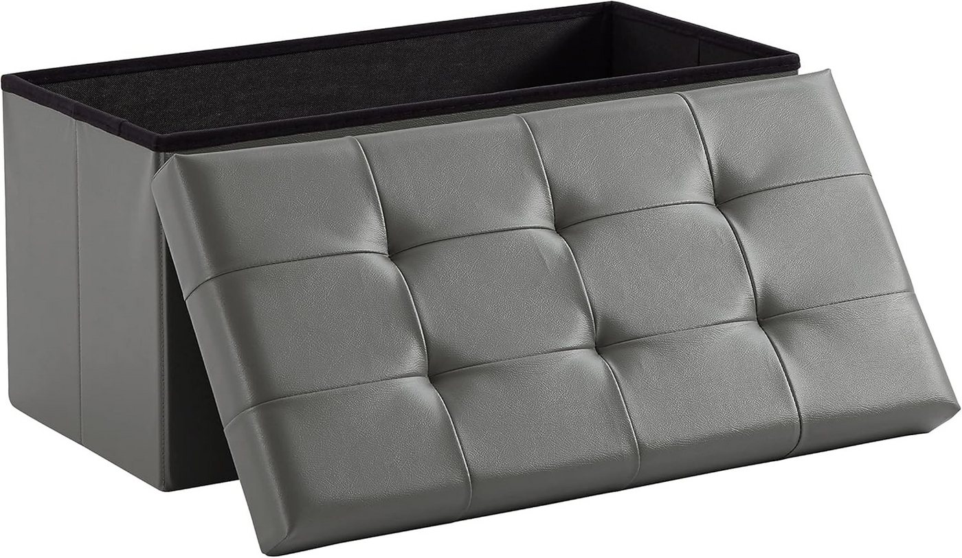 Zedelmaier Sitzbank Sitzbank mit Stauraum, Sitzhocker, Spielzeugtruhe, Fußhocker (ZD76PVC), Aus MDF-Platte und Lenien. Faltbar, bis 300 kg,Truhenbank von Zedelmaier