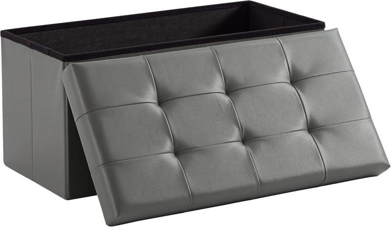 Zedelmaier Sitzbank Sitzbank mit Stauraum, Sitzhocker, Spielzeugtruhe, Fußhocker (ZD76PVC), Aus MDF-Platte und Lenien. Faltbar, bis 300 kg,Truhenbank von Zedelmaier