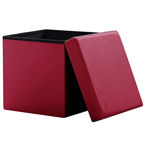 Zedelmaier Sitzhocker Sitzwürfel mit Stauraum Fußbank Truhen Aufbewahrungsbox faltbar belastbar bis 300 kg, Deckel abnehmbar, 38 x 38 x 38 cm,Kunstleder… von Zedelmaier