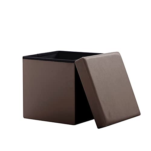 Zedelmaier Sitzhocker Sitzwürfel mit Stauraum Fußbank Truhen Aufbewahrungsbox faltbar belastbar bis 300 kg, Deckel abnehmbar, 38 x 38 x 38 cm,Kunstleder… von Zedelmaier