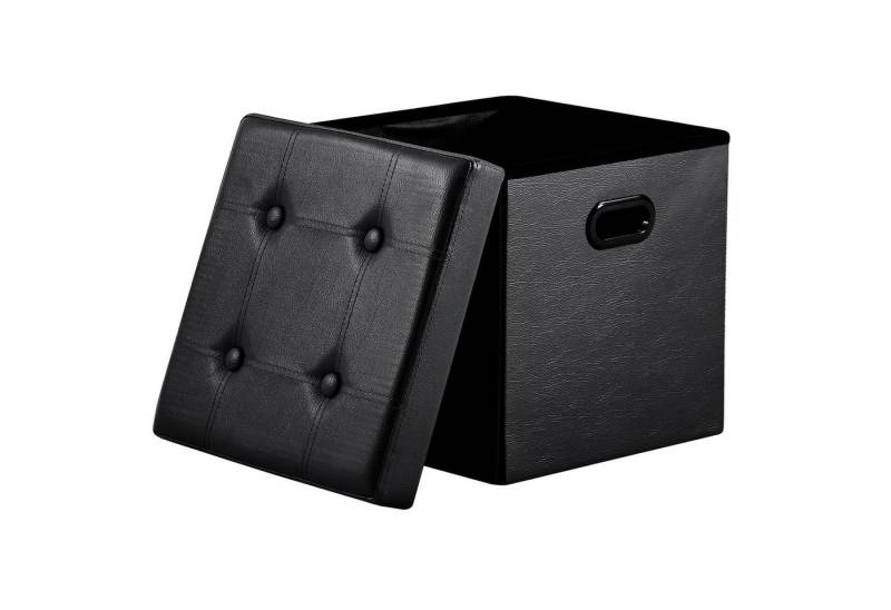 Zedelmaier Sitztruhe Sitzbaenk mit Stauraum,Hocker,Sitzhocker,Sitzwürfel leicht zu tragen (Set, 1-St., ZD38PVC mit Handhaben), Faltbare Aufbewahrungsbox, Abnehmbarer Bezug, bis 300kg, 38x38x38cm von Zedelmaier