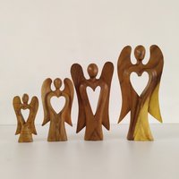 Abstrak Engel Statue. Skulptur Aus Holz. Handgemachte Mini Für Kinder Oder Baby. Holzfigur. Holzschnitzerei von ZeeWoodart22
