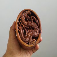 Wunderschöne Holz-Schmuckschatulle/Drachen-Puzzle-Box Handgefertigte Puzzle-Box Zauberbox Weihnachts-/Geburtstagsgeschenk Muttertag von ZeeWoodart22