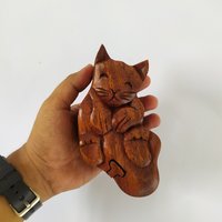 Wunderschöne Hölzerne Schmuckschatulle/Puzzlebox Schlafende Katze Handgefertigte Zauberbox Weihnachten Muttertag Geburtstagsgeschenk Wunderschöne Hölzerne Schmuckschatulle/Puzzlebox Schlafende Katze Handgefertigte Zauberbox Weihnachten Muttertag Geburtstagsgeschenk von ZeeWoodart22